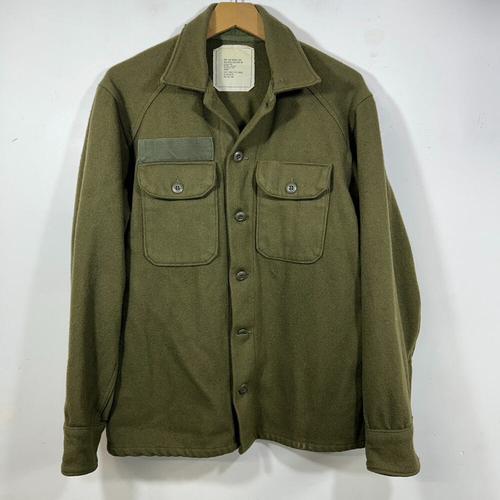 Vintage US Army Field Shirt Mens M Wool Blend OG 108 Cold Weather Military 80s